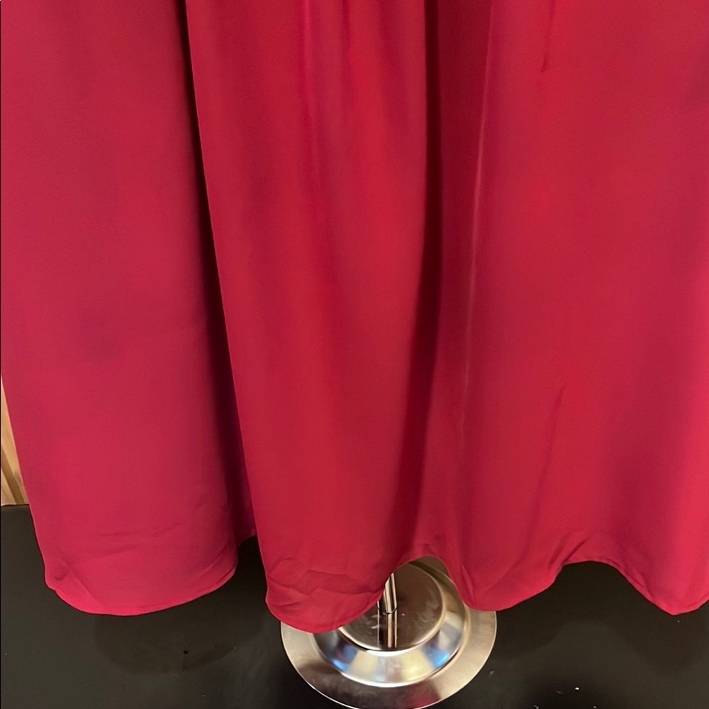 BloomChic Ruby Red Blouse with Pleated Design - Picture 5 of 9